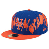 New York Mets New Era Retro Pattern 59FIFTY Fitted Hat - Royal/Orange Hats