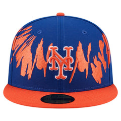 New York Mets New Era Retro Pattern 59FIFTY Fitted Hat - Royal/Orange Hats