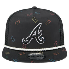 Atlanta Braves New Era Gummy Golfer Trucker Adjustable Hat - Black Hats
