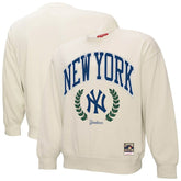 New York Yankees Mitchell & Ness Women's Cooperstown Collection Laurel Pullover Sweatshirt - Cream Pullover