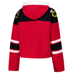 NHL Chicago Blackhawks '47 Women's Cropped Superior Lacer Pullover Hoodie - Red