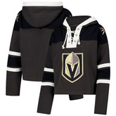 NHL Vegas Golden Knights '47 Women's Cropped Superior Lacer Pullover Hoodie - Charcoal