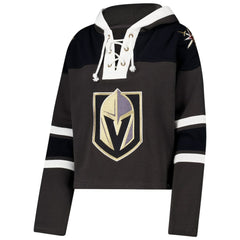 NHL Vegas Golden Knights '47 Women's Cropped Superior Lacer Pullover Hoodie - Charcoal