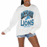 Detroit Lions Gameday Couture Women's Time Out Oversized Long Sleeve T-Shirt White