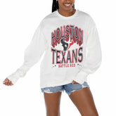 Houston Texans Gameday Couture Women's Time Out Oversized Long Sleeve T-Shirt White