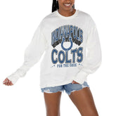 Indianapolis Colts Gameday Couture Women's Time Out Oversized Long Sleeve T-Shirt White