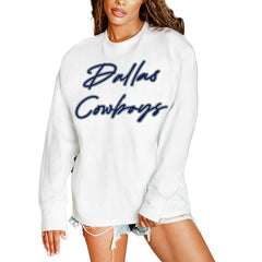 Dallas Cowboys Gameday Couture Women's Classic Comeback Oversized Long Sleeve T-Shirt White