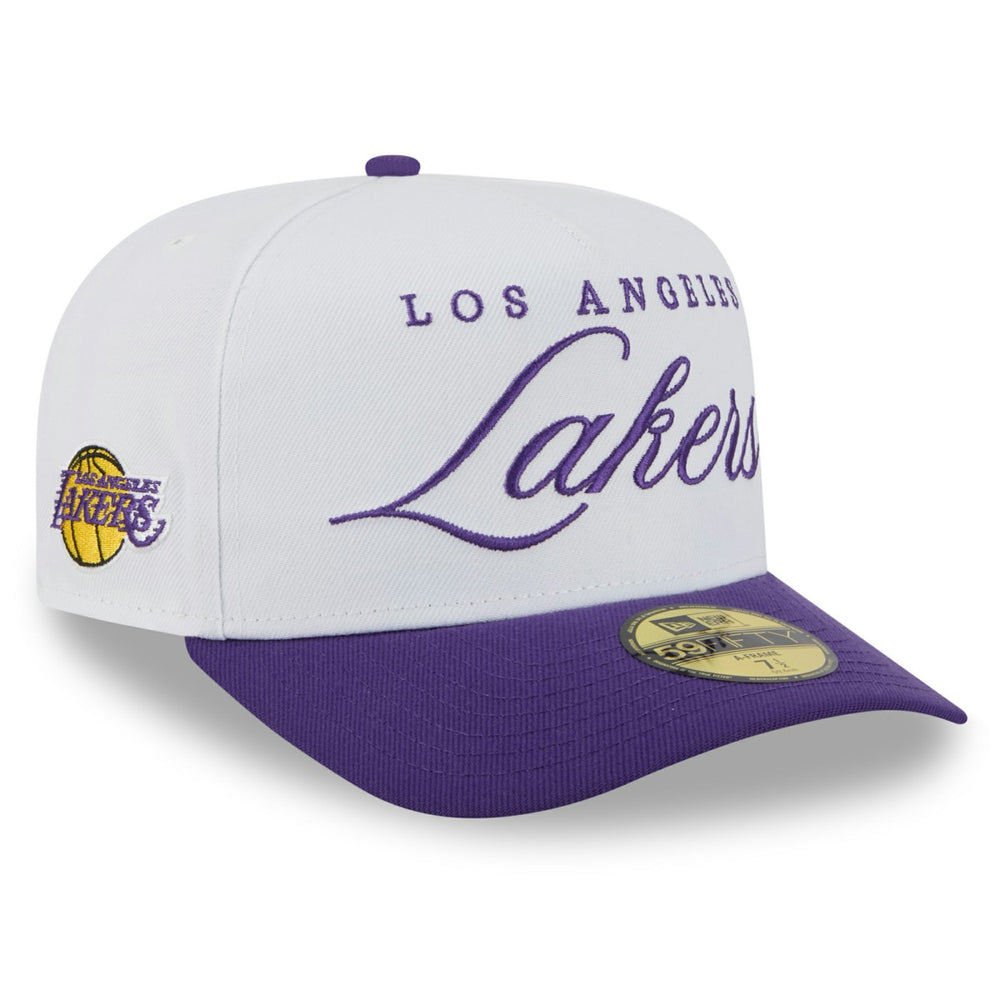 Los Angeles Lakers 2025 NBA Draft A-Frame 59FIFTY Fitted Hat White/Purple