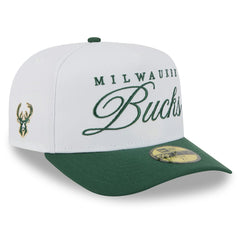 Milwaukee Bucks 2025 NBA Draft A-Frame 59FIFTY Fitted Hat White/Hunter Green
