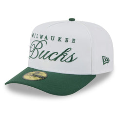 Milwaukee Bucks 2025 NBA Draft A-Frame 59FIFTY Fitted Hat White/Hunter Green