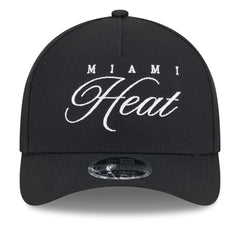 Miami Heat 2025 NBA Draft M-Crown A-Frame 9FORTY Adjustable Hat Black
