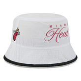 Miami Heat 2025 NBA Draft Nylon Bucket Hat White/Black