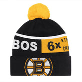 NHL Boston Bruins Starter Chyron Commemorative Cuffed Knit Hat with Pom - Black