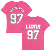 Aidan Hutchinson Detroit Lions Girls Youth Player Name & Number T-Shirt Pink