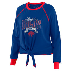 Buffalo Bills WEAR by Erin Andrews Women's Plus Size Tie-Front Long Sleeve Top Royal/Red