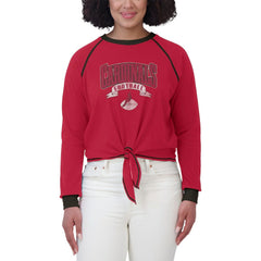 Arizona Cardinals WEAR by Erin Andrews Women's Plus Size Tie-Front Long Sleeve Top Cardinal/Black