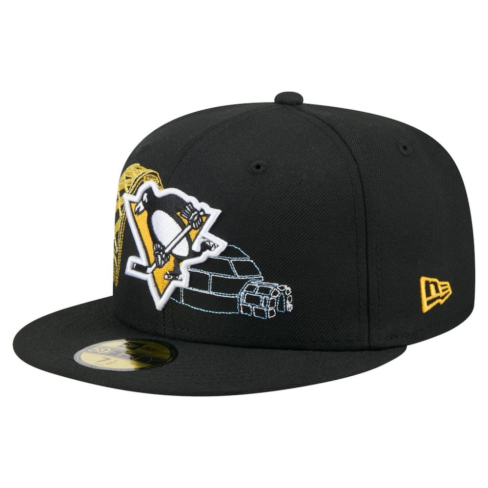 NHL Pittsburgh Penguins New Era State Stitch 59FIFTY Fitted Hat - Black