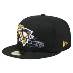 NHL Pittsburgh Penguins New Era State Stitch 59FIFTY Fitted Hat - Black