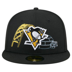 NHL Pittsburgh Penguins New Era State Stitch 59FIFTY Fitted Hat - Black