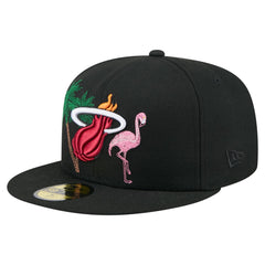 Miami Heat State Stitch 59FIFTY Fitted Hat Black
