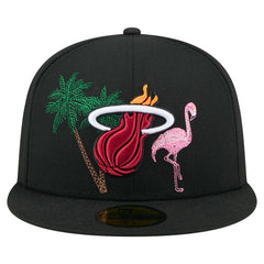 Miami Heat State Stitch 59FIFTY Fitted Hat Black