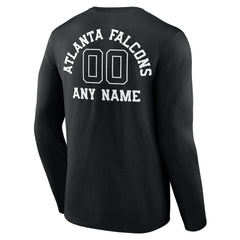 Atlanta Falcons Personalized Name & Number Monochrome Long Sleeve T-Shirt Black