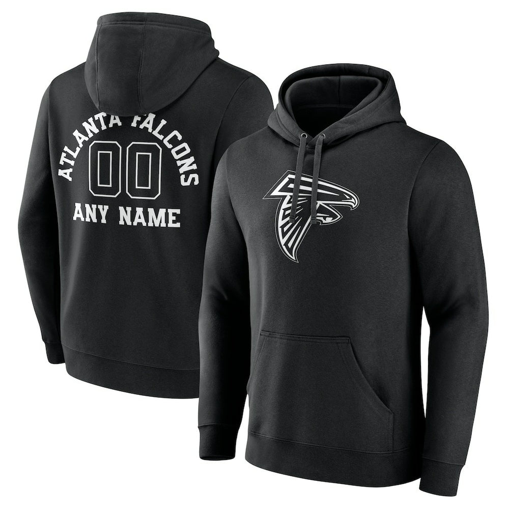 Atlanta Falcons Personalized Name & Number Pullover Hoodie Black