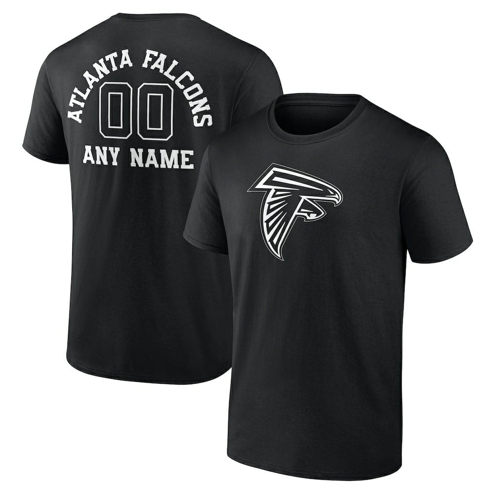 Atlanta Falcons Personalized Name & Number Monochrome T-Shirt Black
