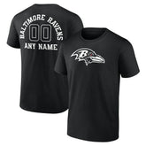 Baltimore Ravens Personalized Name & Number Monochrome T-Shirt Black