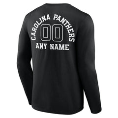 Carolina Panthers Personalized Name & Number Monochrome Long Sleeve T-Shirt Black
