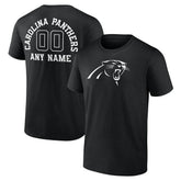 Carolina Panthers Personalized Name & Number Monochrome T-Shirt Black