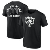 Chicago Bears Personalized Name & Number Monochrome T-Shirt Black