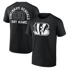 Cincinnati Bengals Personalized Name & Number Monochrome T-Shirt Black