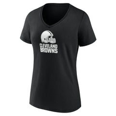 Cleveland Browns Women's Personalized Name & Number Monochrome V-Neck T-Shirt Black