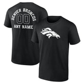 Denver Broncos Personalized Name & Number Monochrome T-Shirt Black