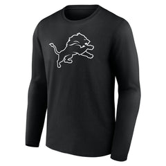 Detroit Lions Personalized Name & Number Monochrome Long Sleeve T-Shirt Black