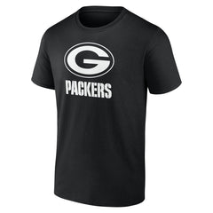Green Bay Packers Personalized Name & Number Monochrome T-Shirt Black