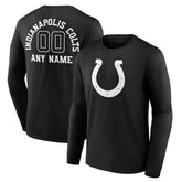 Indianapolis Colts Personalized Name & Number Monochrome Long Sleeve T-Shirt Black