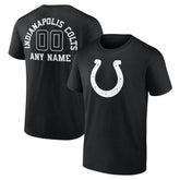 Indianapolis Colts Personalized Name & Number Monochrome T-Shirt Black