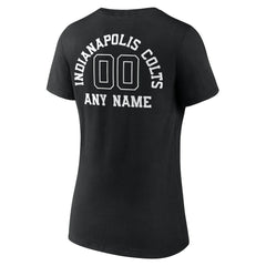 Indianapolis Colts Women's Personalized Name & Number Monochrome V-Neck T-Shirt Black