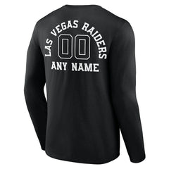 Las Vegas Raiders Personalized Name & Number Monochrome Long Sleeve T-Shirt Black
