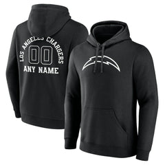 Los Angeles Chargers Personalized Name & Number Pullover Hoodie Black