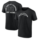 Los Angeles Chargers Personalized Name & Number Monochrome T-Shirt Black