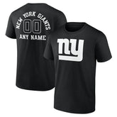 New York Giants Personalized Name & Number Monochrome T-Shirt Black