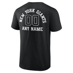 New York Giants Personalized Name & Number Monochrome T-Shirt Black