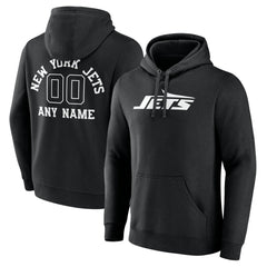 New York Jets Personalized Name & Number Pullover Hoodie Black