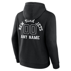 New York Jets Personalized Name & Number Pullover Hoodie Black