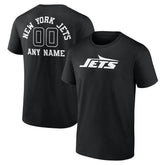 New York Jets Personalized Name & Number Monochrome T-Shirt Black
