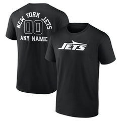 New York Jets Personalized Name & Number Monochrome T-Shirt Black