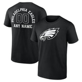 Philadelphia Eagles Personalized Name & Number Monochrome T-Shirt Black